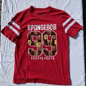 Mens t-shirt red spongebob numbers. Mens medium.